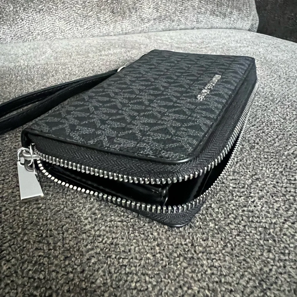 Michael Kors Black Monogram Wristlet - Picture 2 of 5